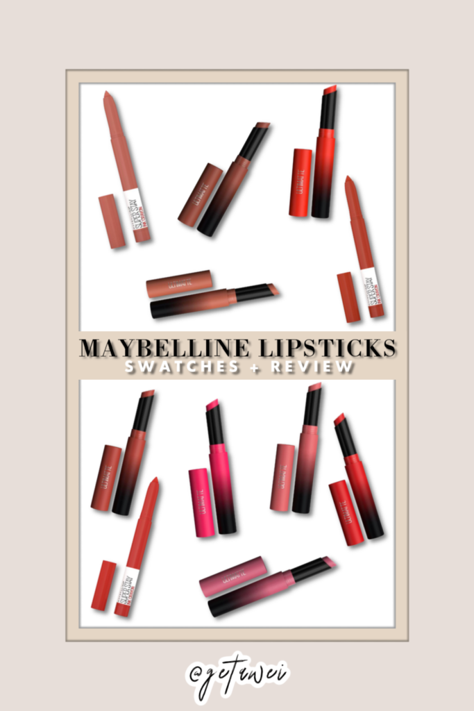 Maybelline Lipstick Swatches getawei